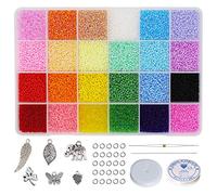 Bala&Fillic Size 2mm 12/0 Glass Seed Beads About 21600pcs in Box 24 Multicolor Assortment Craft Seed Beads for Jewelry Making