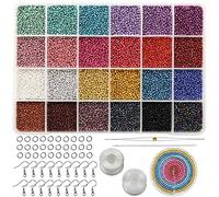 Bala&Fillic Size 2mm 12/0 Seed Beads 24 Colors Total 14400 pcs in Box Small Craft Seed Beads for Making Jewelry Bracelets and Earrings (600pcs/Color,24 Colors)