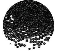 Bala&Fillic Size 2mm Black Color Seed Beads 9000+pcs/100 Grams, 12/0 Round Glass Craft Beads for Making Jewelry Earring Bracelets Necklace
