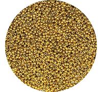 Bala&Fillic Size 2mm Golden Color Seed Beads 9000+pcs/100 Grams, 12/0 Round Glass Craft Beads for Making Jewelry Earring Bracelets Necklace