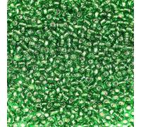 Bala&Fillic Size 6/0 Glass Seed Beads Dark Green Color 4mm Transparent Silver Lined Seed Beads for Making Bracelet Necklace and Jewelry About 1200pcs/100g (Dark Green)