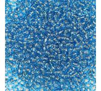 Bala&Fillic Size 6/0 Glass Seed Beads Dark Lake Blue Color 4mm Transparent Silver Lined Seed Beads for Making Bracelet Necklace and Jewelry About 1200pcs/100g (Dark Lake Blue)