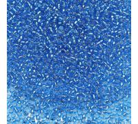 Bala&Fillic Size 8/0 Glass Seed Beads Dark Turquoise Blue Color 3mm Transparent Silver Lined Seed Beads for Making Bracelet Necklace and Jewelry About 3600pcs/100g (Dark Lake Blue)