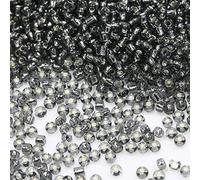 Bala&Fillic Size 8/0 Glass Seed Beads Grey Color 3mm Transparent Silver Lined Seed Beads for Making Bracelet Necklace and Jewelry About 3600pcs/100g (Grey)