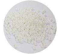 Bala&Fillic White Pearl Color 4mm Seed Beads About 1200pcs/100Grams in Bag, 6/0 Glass Craft Beads for Making Bracelet and Necklace (White Pearl)