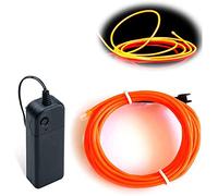 Balabaxer EL Wire,9.8ft/3M Neon Lights Noise Reduction Portable Neon Electroluminescent Wire for Parties, Halloween, DIY Decoration (Orange, 9.8ft)