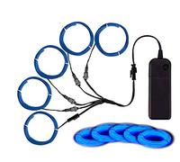 Balabaxer EL Wire Blue, Noise Reduction Neon Lights Wire 5 in 1 Meter, Electroluminescent Wire for Halloween, Christmas Party, DIY Decoration…