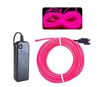 Balabaxer EL Wire Pink, 9.8ft/3M Neon Lights Noise Reduction Neon Electroluminescent Wire for Halloween, Parties, DIY Decoration