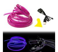 Balabaxer El Wire Purple Interior Car LED Strip Lights, 10M Neon Wire USB 5V with Fuse Protection for Automotive Car Interior Decoration with 6mm Sewing Edge…