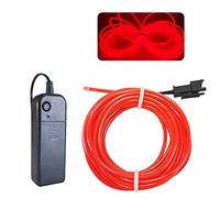 Balabaxer EL Wire Red, 9.8ft/3M Neon Lights Noise Reduction Neon Electroluminescent Wire for Halloween, Parties, Blacklight Run,DIY Decoration