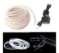 Balabaxer El Wire White Interior Car LED Strip Lights, 5M Neon Wire USB 5V with Fuse Protection for Automotive Car Interior Decoration with 6mm Sewing Edge…
