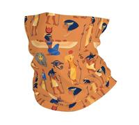 Balaclava Ancient Egypt Egyptian Gods And Symbols Vintage Facial Shield Comfortable Neck Gaiter Breathable Bandana For Running Traveling Camping 25X50Cm