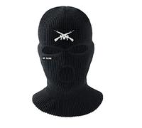 Balaclava Face Mask Motorcycle Tactical Face Shield Embroidery Ski Mask Cold-Proof Full Face Mask Cosplay Gangster Mask Black