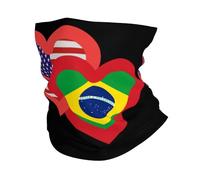 Balaclava Hearts America And Brazil Universal Polainas De Cuello Multifunctional Calentador De Cuello For Sports Tennis Climbing