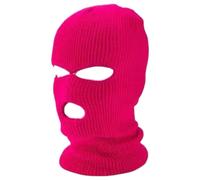 Balaclava - knitted hood with 3 openings (dark pink)
