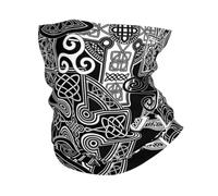 Balaclava Nordic Abstract Amulet Ancient Black Bandana Uv Protection Headband Breathable Facial Shield For Outdoor Camping Traveling 25X50Cm