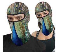 Balaclava Ski Mask Full Face Cover The Peacock Sunscreen Headcover Cap Breathable Face Mask Cycling Windproof Hood, The Peacock, One size