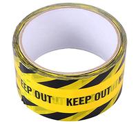 Balacoo 1 Roll Keep Out Safety Tape Safe Self Adhesive Sticker Warning Tape Masking Tape Safety Stripes Tape for Walls Floors Pipes (Yellow)