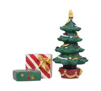 Balacoo 1 Set Christmas Aquarium Decoration Xmas Tree Figure Present Box Miniature Resin Micro Landscape Ornaments for Holiday Fish Tank Supplies Table Decor