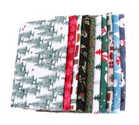 Balacoo 10 Sheets Christmas Patchwork Cotton Fabric Squares Bundle Soft Practical DIY Cloth Material for Making Hand Puppet and Mats, Craft Fabric for Christmas Themed Projects