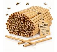 balacoo 100pcs Natural Reed Bee Tubes Durable Refill for Bee House for Pollination and Breeding Lightweight and Convenient