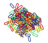 Balacoo 100Pcs Plastic Chain Links for Birds Colorful Chewing Accessories for Parrots Budgies Cockatiels for Activity Space Bird Cage Decoration