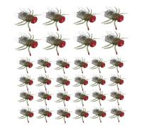 Balacoo 100pcs Plastic Fly Realistic Simulation Bug Prank Props for Halloween Haunted House Decorations April Fools Day Trick Jokes Small Lightweight