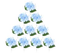 Balacoo 10pcs Blue Artificial Hydrangea Flowers Bouquet with Silk Cloth and Plastic Material Decorative Fake Flower Arrangement for Dancing Party and Festivals