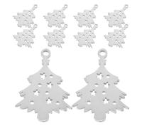 Balacoo 10pcs Christmas Tree Pet Name Tag Stainless Steel for Dogs and Cats