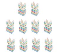 Balacoo 10pcs Easter Bunny Treat Boxes Paper Candy Boxes with Handle Cute Adorable Bunny Shape for Boys and Girls Birthdays and Spring Decorations Safe and Reliable Packaging