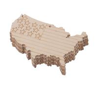 Balacoo 10pcs Fourth of July Wooden Star Hanging Decorations Patriotic Wood Standing Blocks for Independence Day Party Home Ornament and Office Celebration