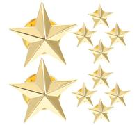Balacoo 10pcs Golden Alloy Five-pointed Star Badge Lapel Pins, Convenient to Wear and Take, Easy to Attach, for Special Parties and Costume Decoration