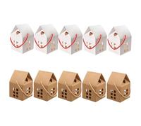 Balacoo 10pcs House Shaped Paper Candy Boxes Kraft Paper Durable Wedding Favor Holders for Christmas Party Treats and Cookie Packaging with Elegant Design