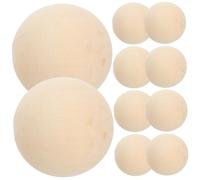 Balacoo 10pcs Natural Solid Wood Balls Non Porous Giant Beads for DIY Painting Crafts Sturdy Wooden Beads for Artistic Expression and Gift Making