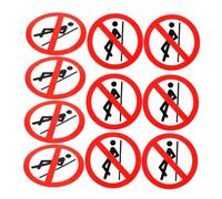 Balacoo 10pcs No Leaning Sign Stickers for Safety Warning Adhesive Security Caution Decals Self Adhesive Labels for Factories Construction Sites Equipment Awareness