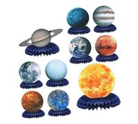 Balacoo 10pcs Planet Themed Honeycomb Party Centerpieces Solar System Birthday Table Decor for Home Bars and Celebrations Decorative Paper Honeycomb Balls for Wall and Desktop