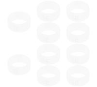 Balacoo 10pcs Silicone Drumstick Rings with Anti-slip and Glow the Dark Features, White Drum Stick Luminous Grips for Drumming Practice and Performance Accessories