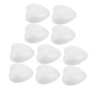 Balacoo 10pcs White Heart Shaped Polystyrene Balls DIY Craft Hearts for Wedding Decorations Floral Blocks Painting Art Projects