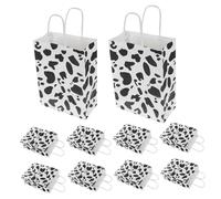 Balacoo 12pcs Cow Print Paper Bags Bulk Farm Birthday Bags Stylish for Parties Showers Farm-themed Occasions