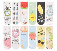 Balacoo 12pcs Cute Cartoon Magnetic Bookmarks for Students, Decorative Fruit Series Magnet Bookmark Clips, Sensory Planner Book Markers for Reading and Office Use