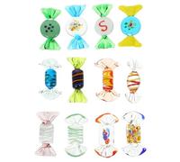 Balacoo 12Pcs Glass Candy Sweets Ornament Vintage Murano Style Candy Christmas Festival Trick or Treat Halloween Candy Decoration