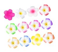 Balacoo 12pcs Hawaiian Plumeria Flower Hair Clips for Women Lifelike Artificial Floral Barrettes with Easy Clip Design Summer Beach Party Accessories for Weddings and Theme Events
