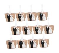 Balacoo 12pcs Jute Tote Wedding Favor Bags with Handles Mini Burlap Pouches for Candy Chocolate Cookies Jewelry Party Gift Bags for Weddings Anniversaries Holidays Bridal Showers
