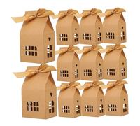 Balacoo 12pcs Kraft Paper Candy Boxes House Shaped Decorative Treat Containers for Weddings Birthdays Holiday Party Supplies Multipurpose Storage and Festive Packaging