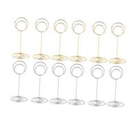 Balacoo 12Pcs Metal Table Number Stands with Base for Wedding Birthday Party Photo and Place Card Holders Compact Lightweight Design for Festive Table Decorations