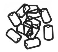Balacoo 12pcs Military Style Dog Tag Silicone Protectors Noise Reducing Soft Covers for Standard Dog Id Tags Durable Black Silicone Case to Prevent Scratches and