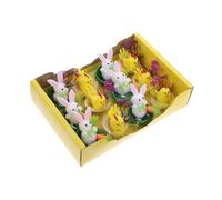 Balacoo 12pcs Mini Plush Easter Chicks and Bunny Figures Soft Fluffy Chicken Model for DIY Party Favors Centerpiece Decorations Easter Basket Fillers