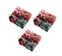 Balacoo 12Pcs Miniature Christmas Boxes Xmas Table Decor Cloth Material Dollhouse Ornaments for Holiday Party Festive Home Decoration