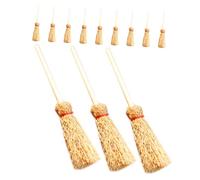 Balacoo 12pcs Miniature Dollhouse Beech Brooms Detailed Mini Whisk Brooms for Dollhouse Decor and Fairy Garden Accessories Realistic Collectible Mini Furniture for Costume Cosplay Party