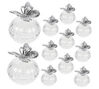 Balacoo 12pcs Round Candy Boxes with Electroplated Butterfly Lid Transparent Plastic Storage Containers for Wedding Birthday Shower Party Favors and Gift Presentation